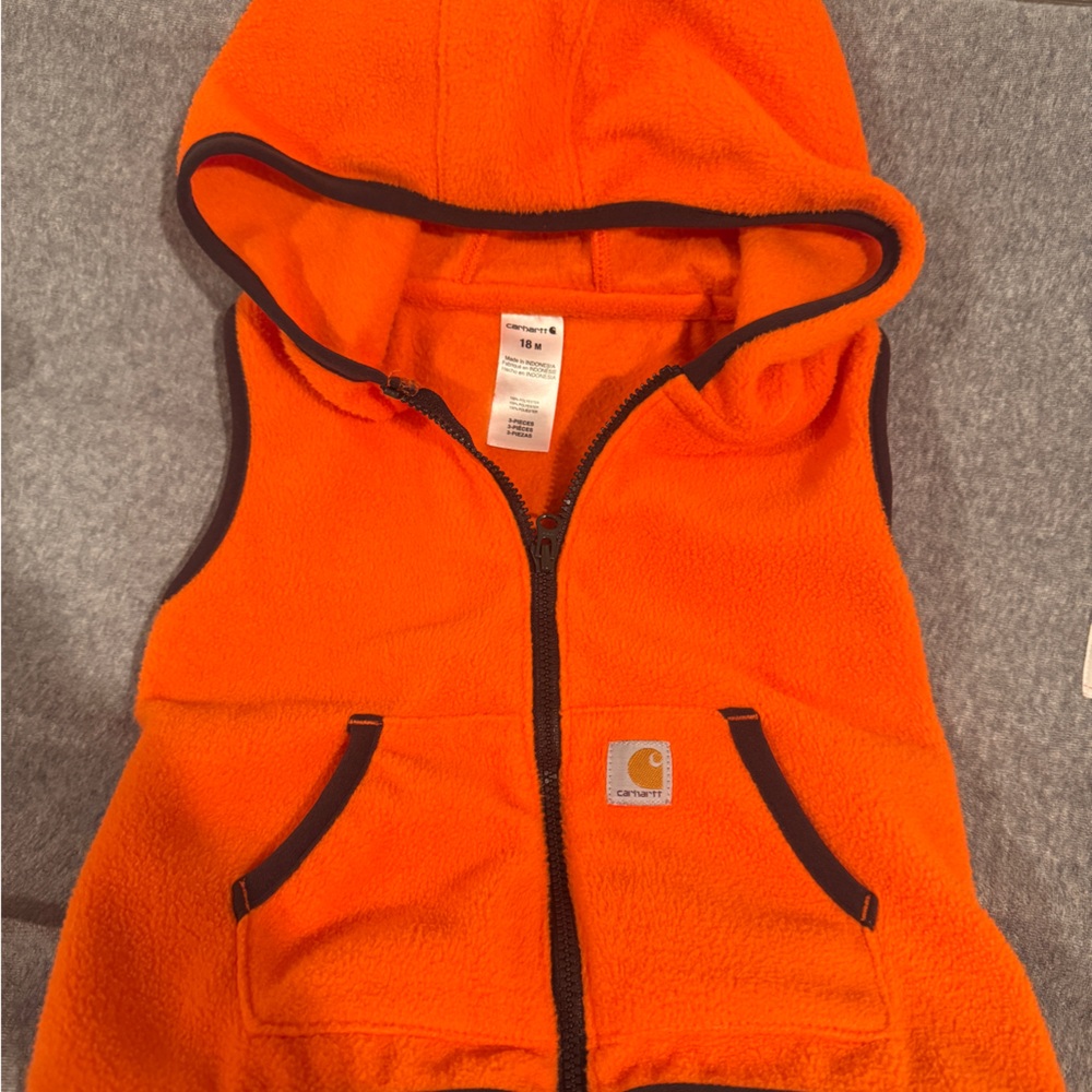 Toddler Carhartt Vibrant Orange Fleece Vest